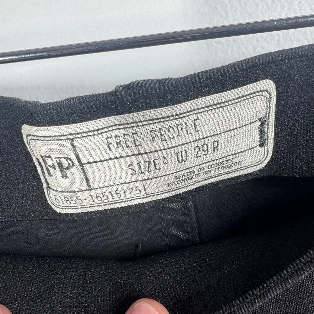 Free People Jeans Women 29 Black NWT Boho Flare Pull On Festival Concert Western - Image 5