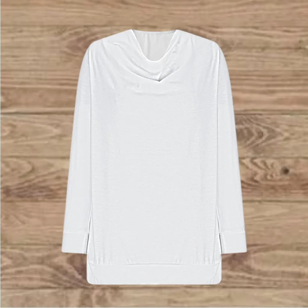 NWT Elegant White Cowl Neck Sweater for Women - Image 2