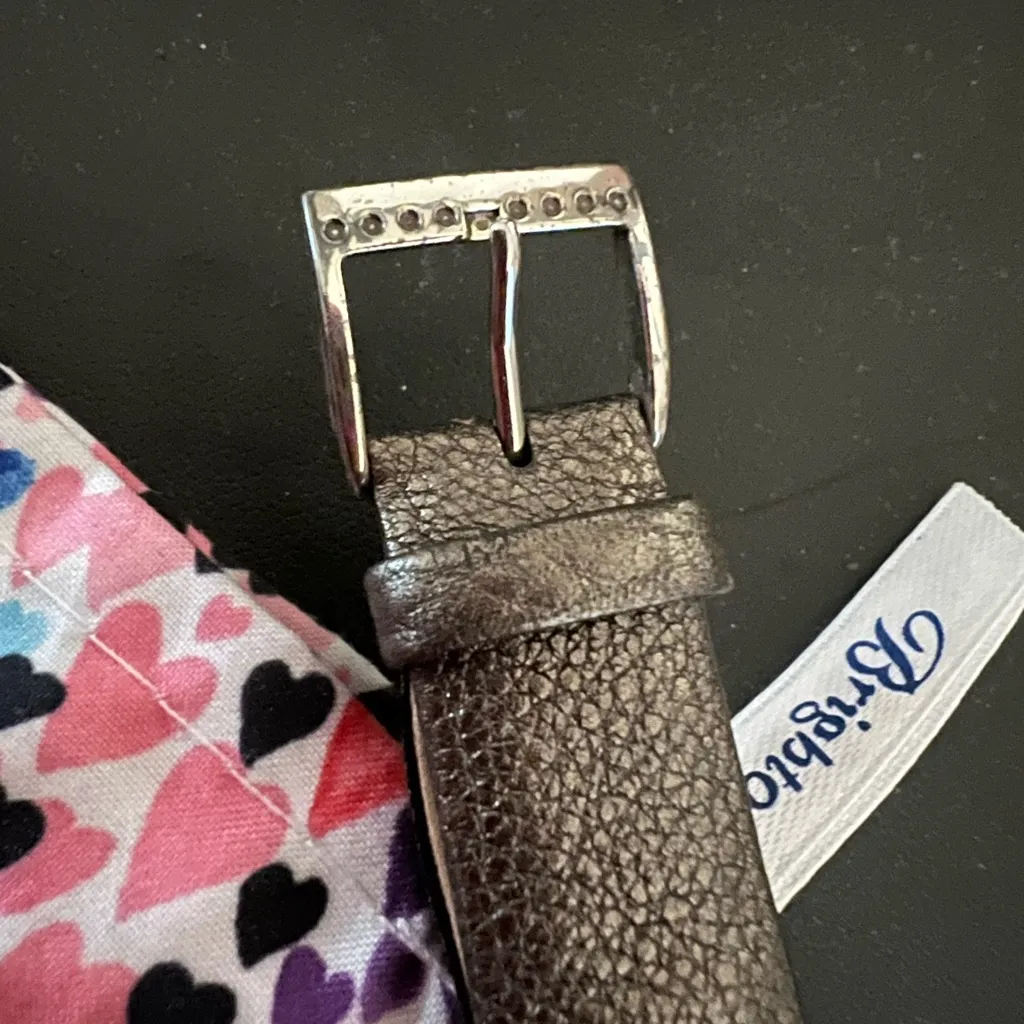 Brighton Osaka Watch Women Silver Tone Rectangle Dial Italian Calfskin - Image 11