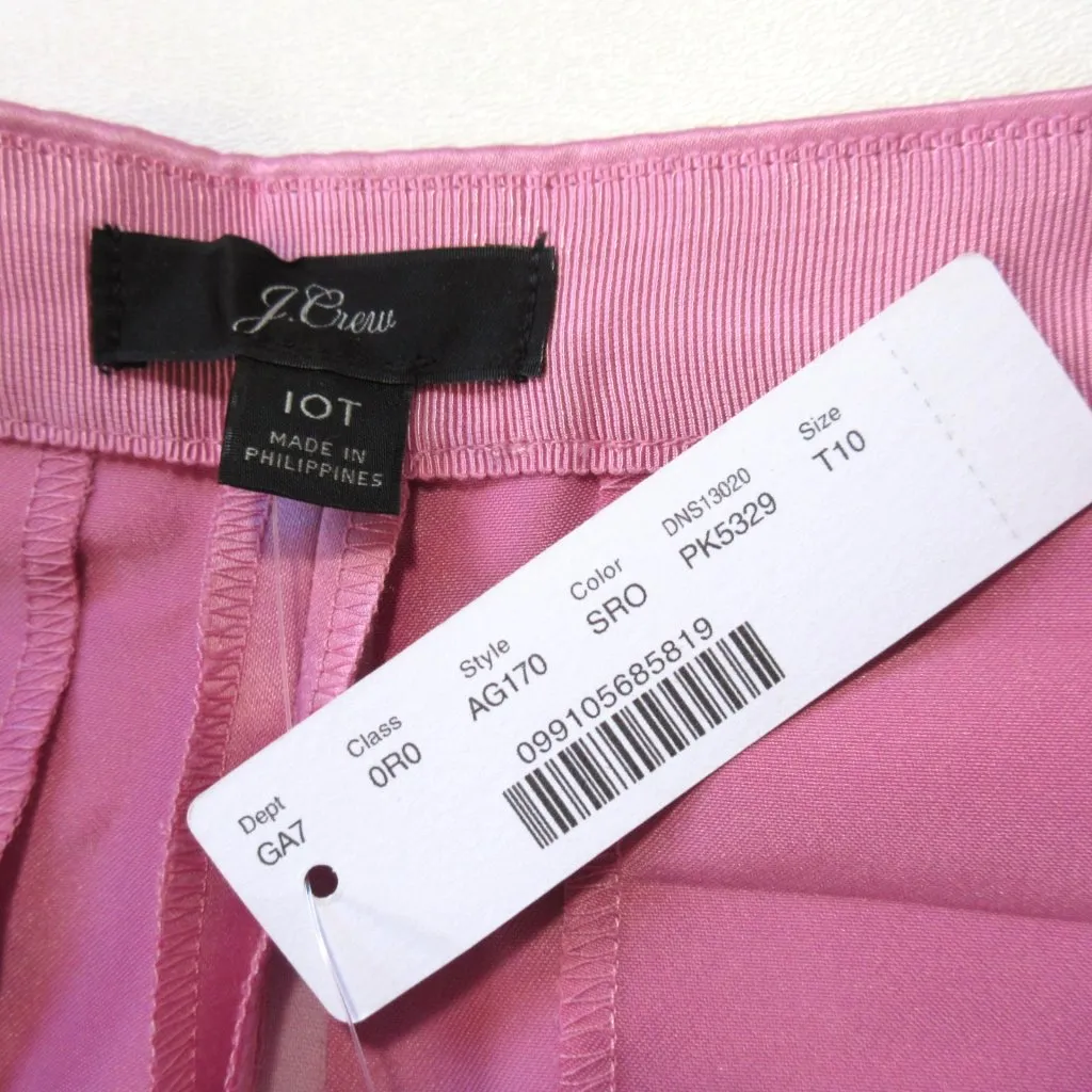 NWT J.Crew High Rise Cigarette Trouser in Soft Rose Pink Satin Side Zip Pant 10T - Image 3