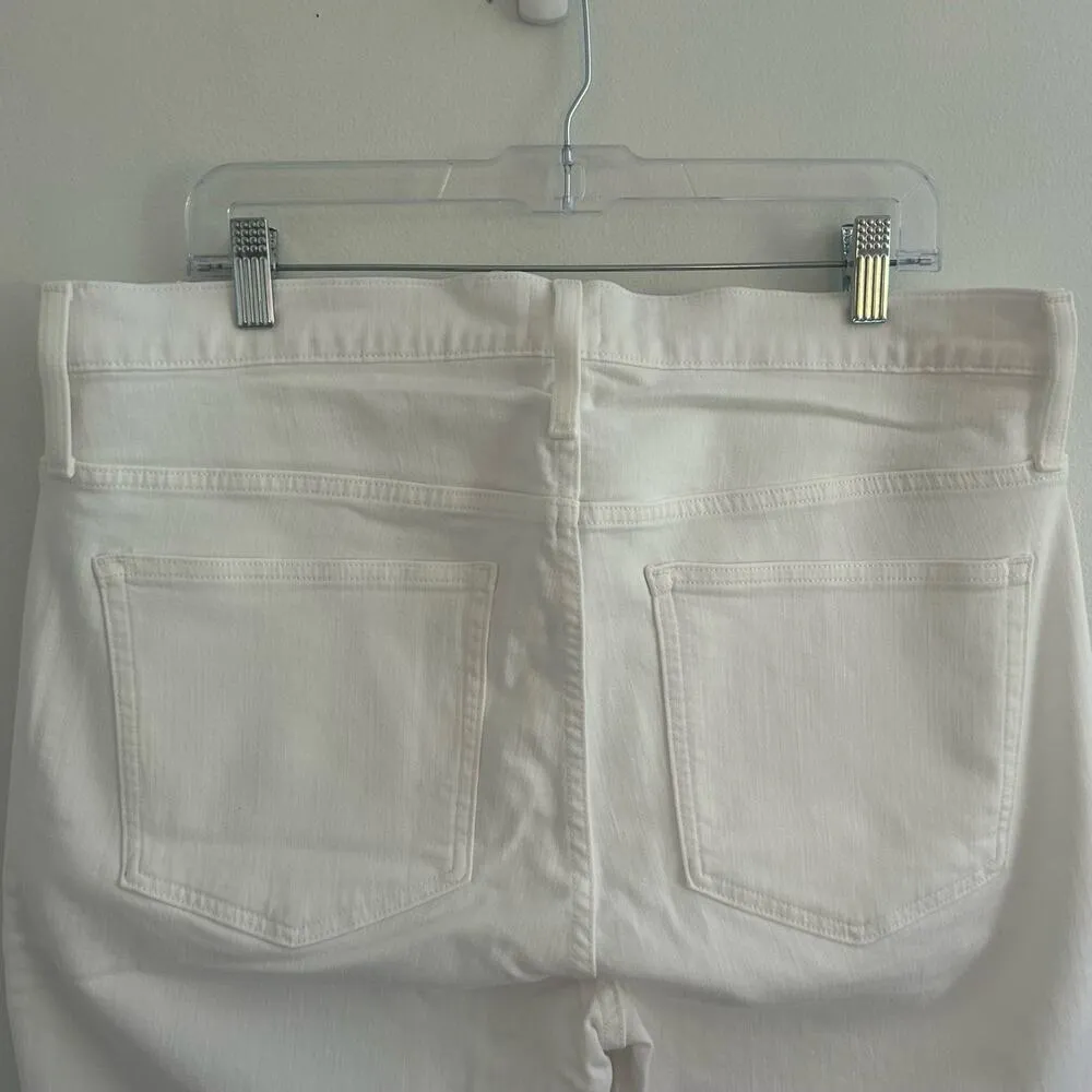 J. Crew Women's Jeans Vintage Slim Straight Button Fly White Denim Size 33 New - Image 5