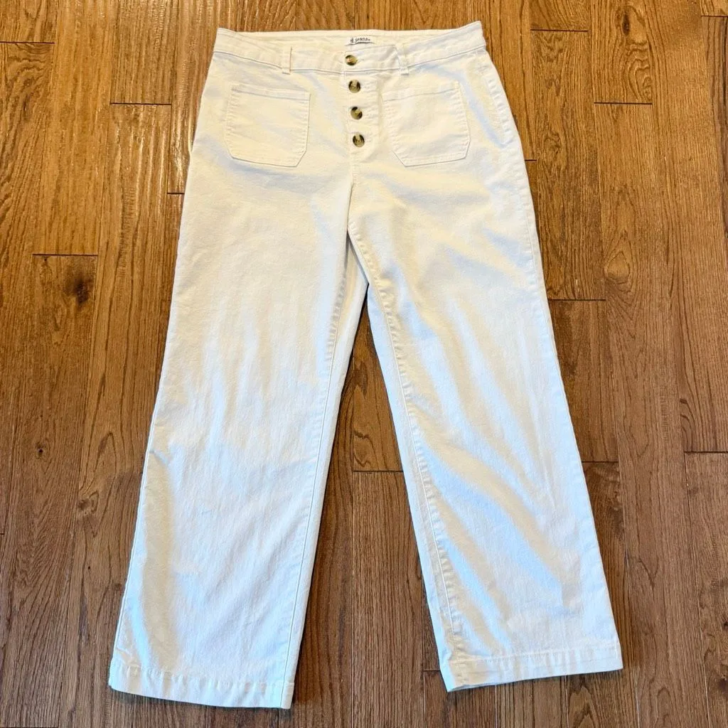 D. Jeans white wide leg button fly jeans size 16 - Image 2