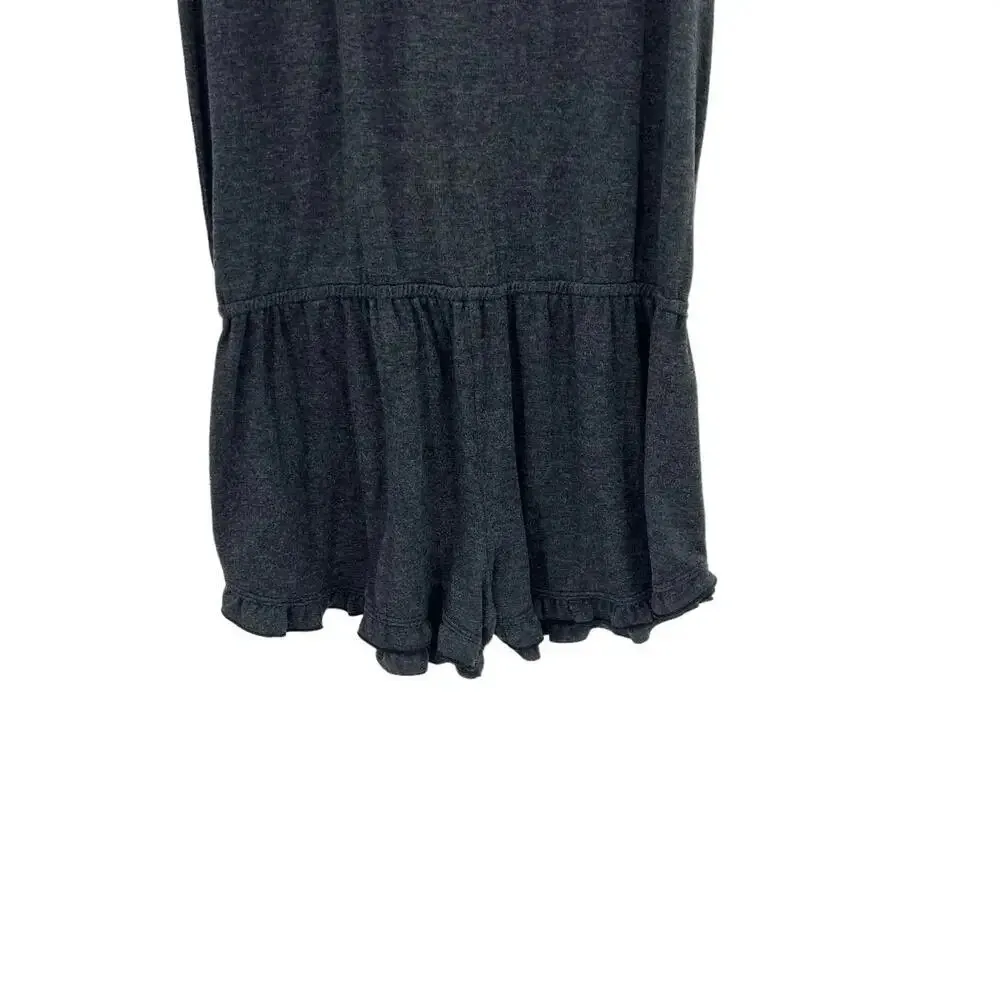 Spiritual Gangster Ruffle‎ Short Romper Charcoal Gray Sleeveless Size Medium - Image 6