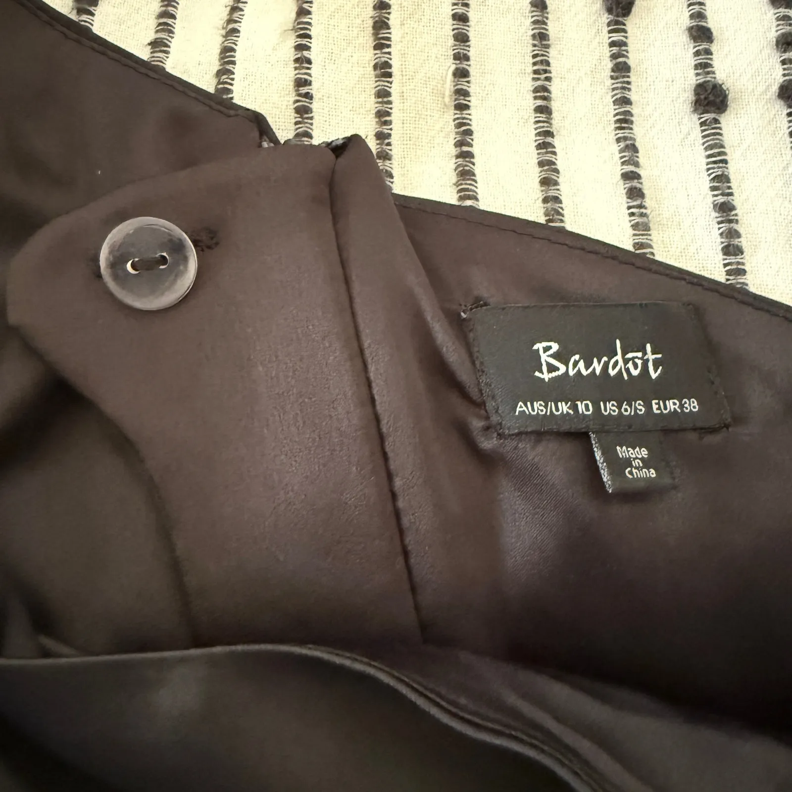 BARDOT | Black Satin One Shoulder Ruffle Sleeve Mini Cocktail Dress LBD | Size 6 - Image 9