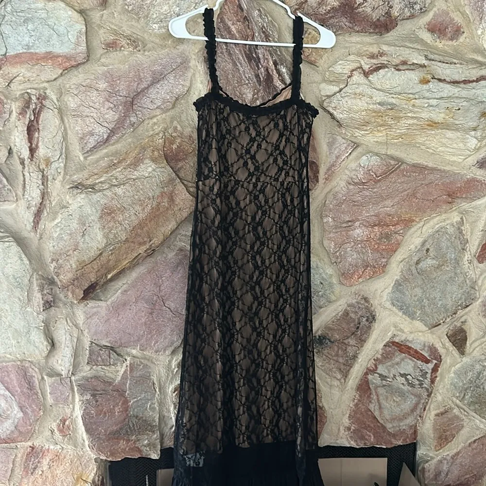 Commense Lace Patchwork Cami Midi Dress size M Black Size M - Image 5