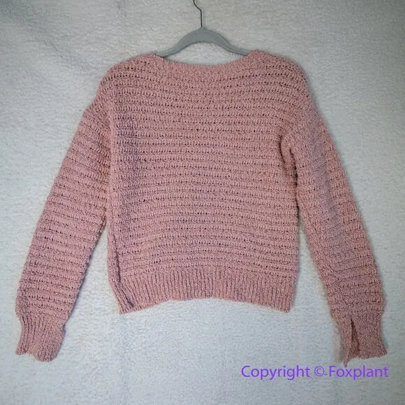 Joie blush pink cotton blend sweater‎ slit sleeve, women size XS - Image 8
