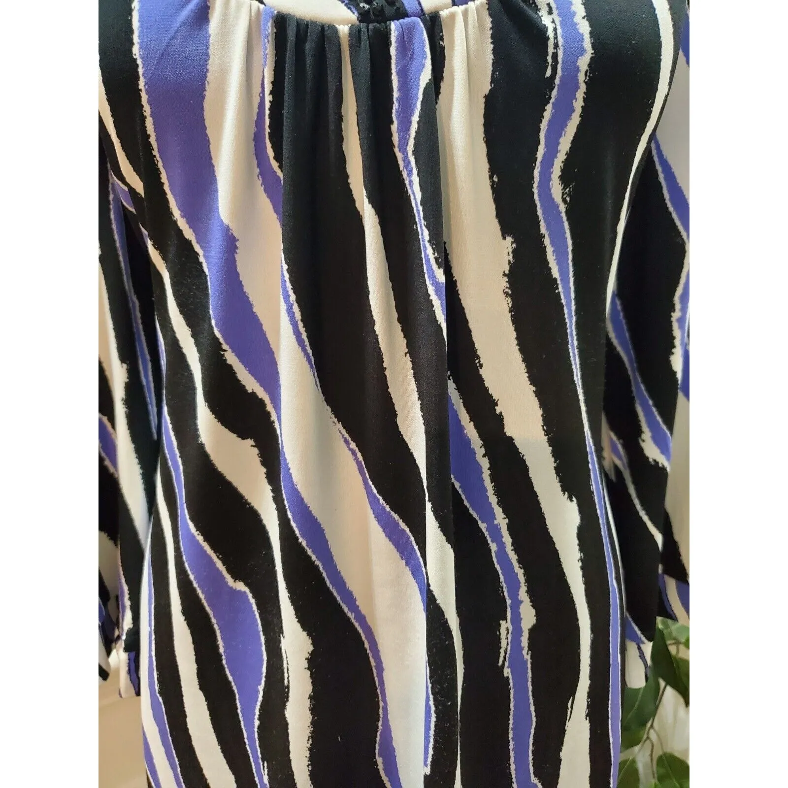 Alfani Women's Multicolor Polyester Round Neck Long Sleeve Top Blouse Size Large - Image 3