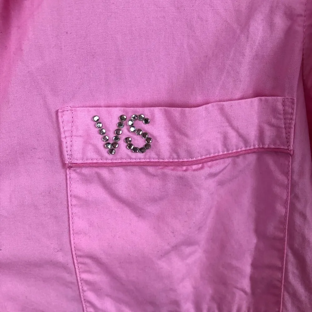 Victoria’s Secret Pink PJ Shirt Rhinestone VS S - Image 3