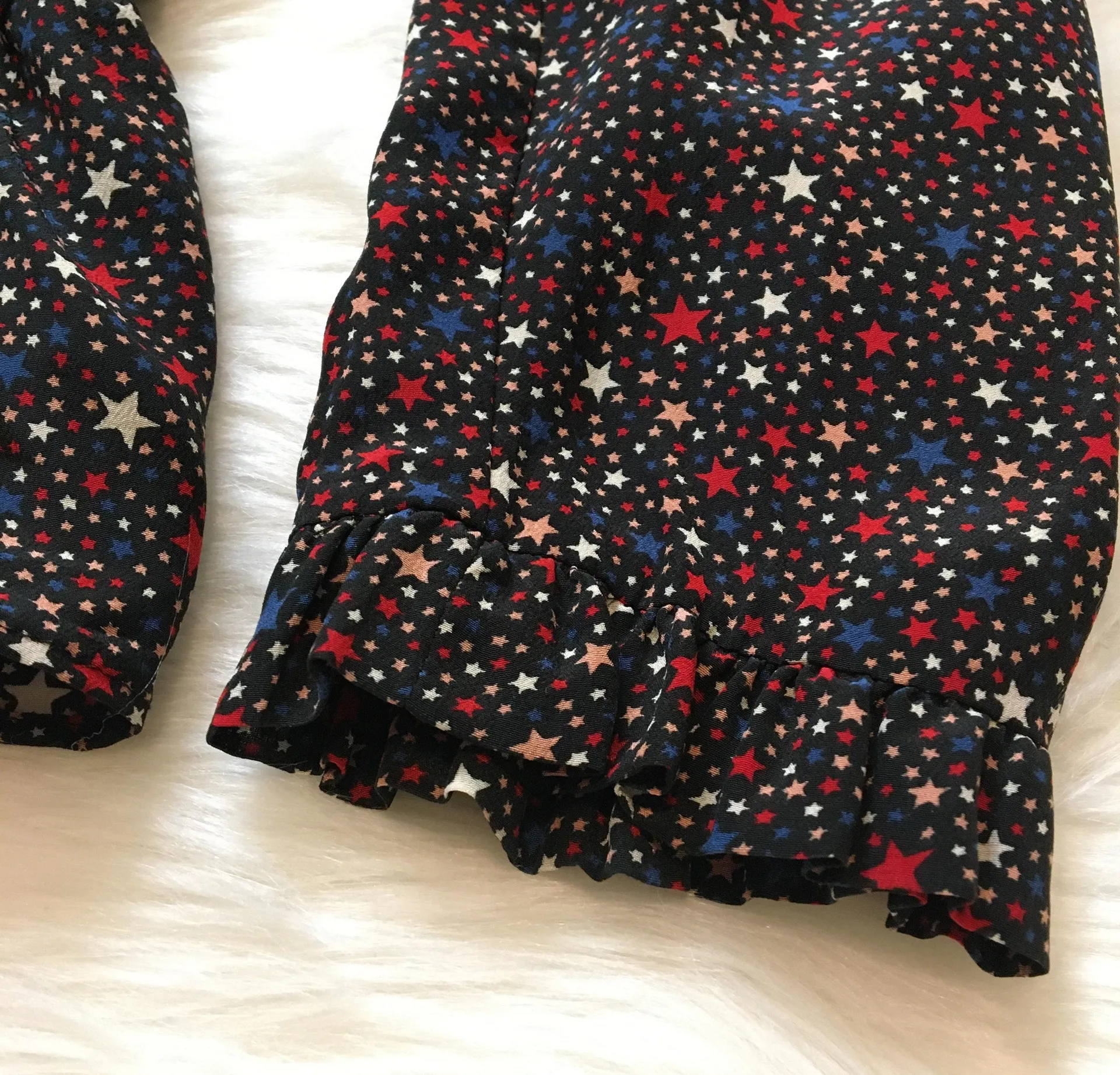 | Starry Night Silk Ruffle Wrap Blouse - Image 6