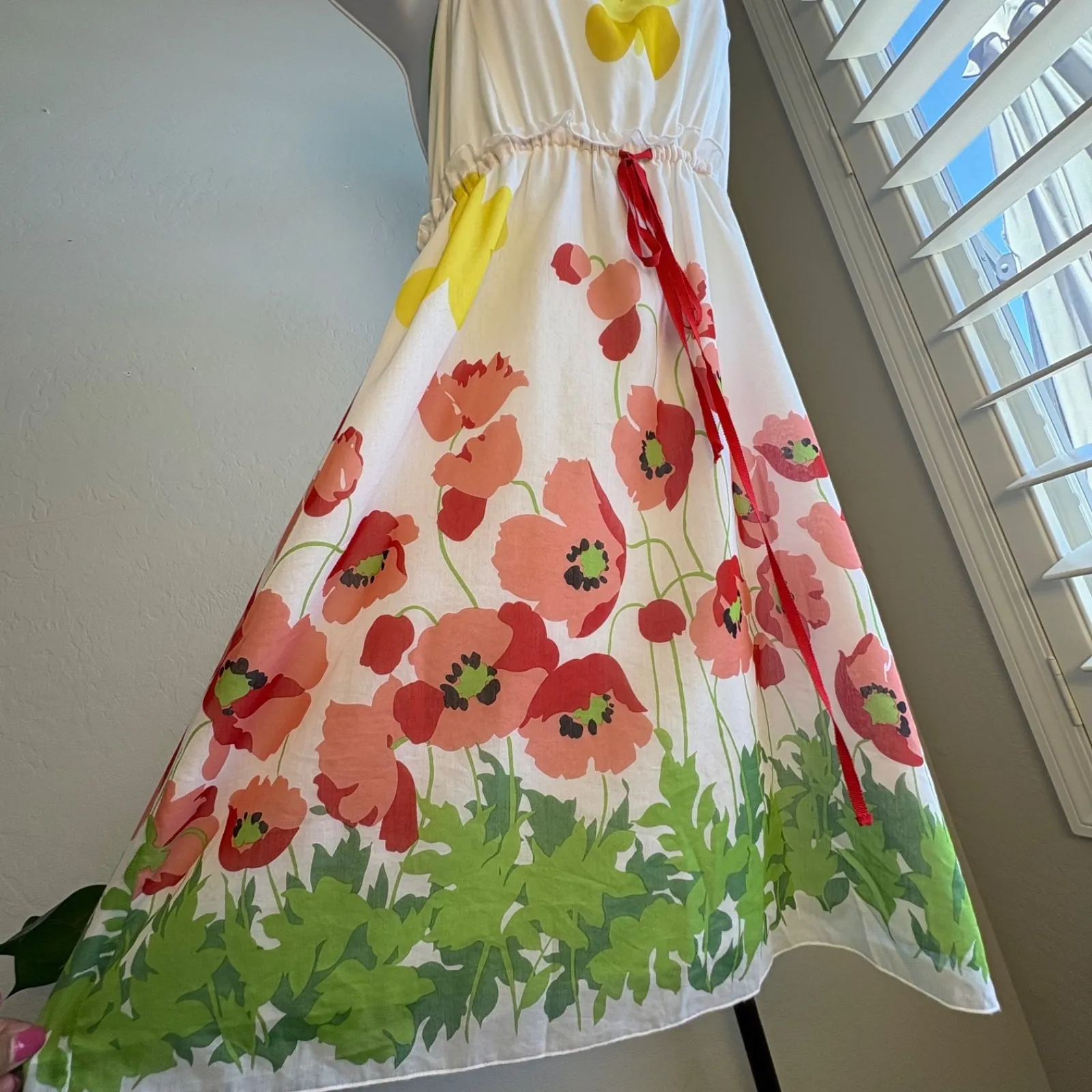 Anthropologie Anna Sui Women's SM Poppies Halter Backless Lined Dainty Silk Blen - Image 3