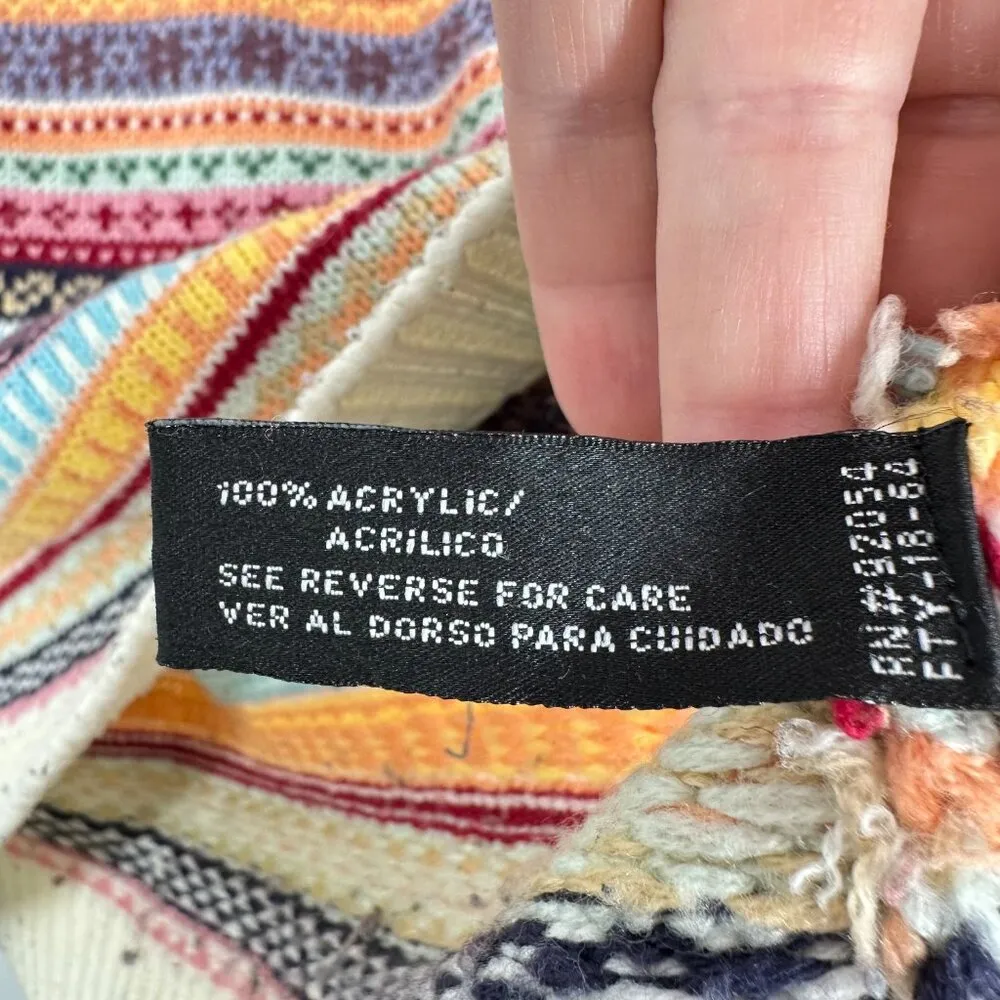 Vintage Fair Isle Crewneck‎ Knit Sweater Nordic Cozy Cabincore Fisherman Coastal Red - Image 4