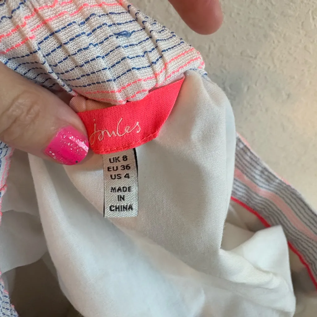 Joules Striped Midi Skirt Tank Two Piece Set Size 4 Blue - Image 9