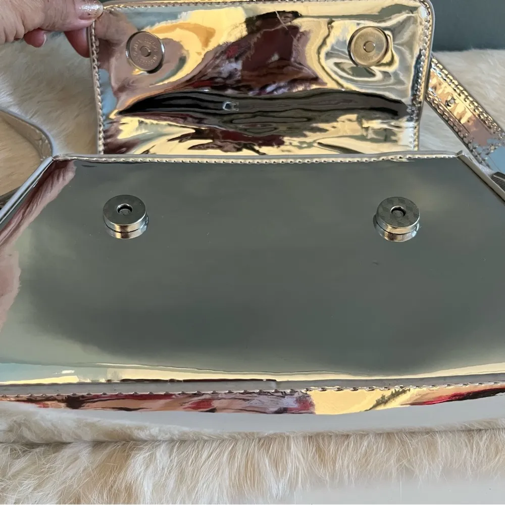 Y2K Metallic Silver Shoulder Evening Bag - Image 6