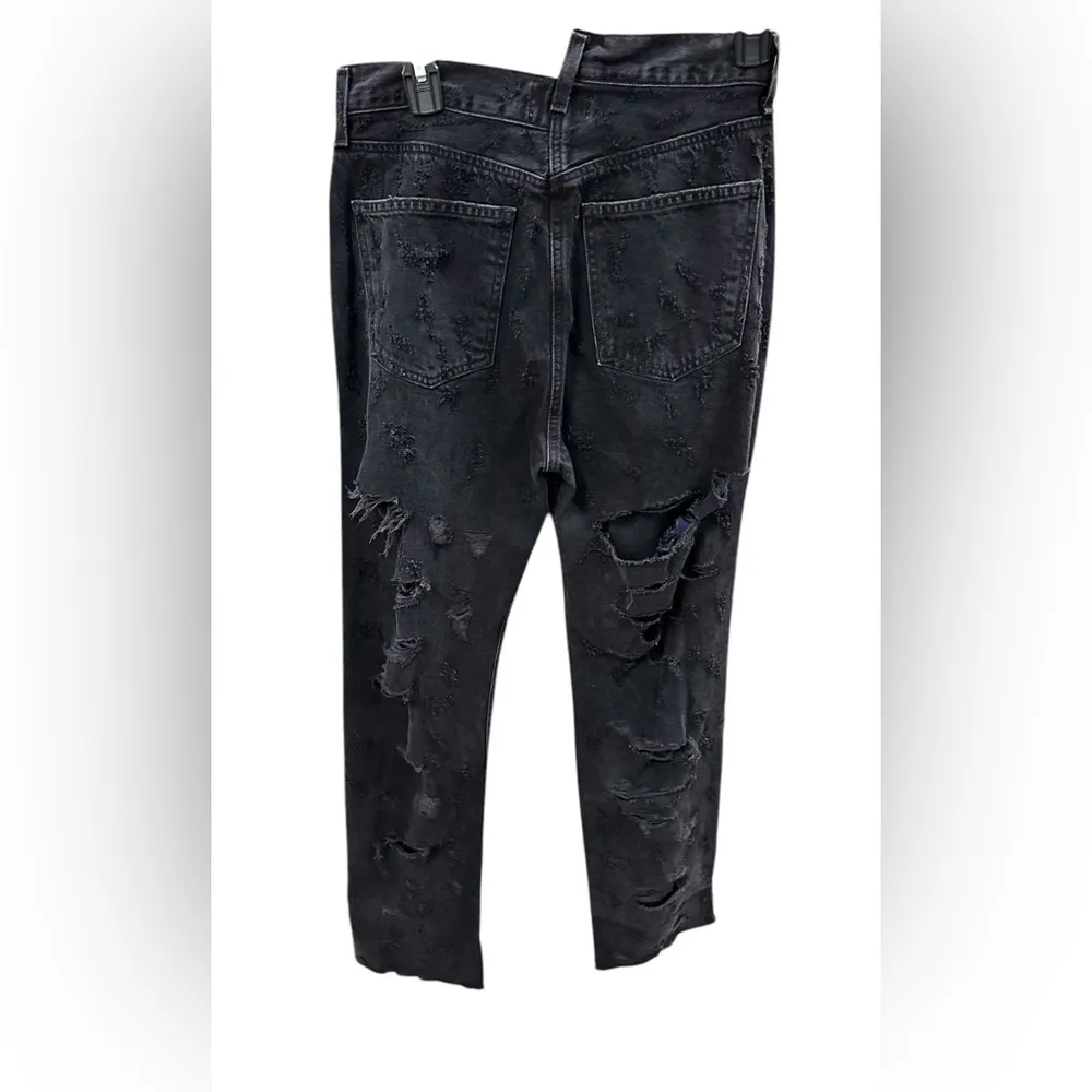 Agolde Criss Cross Straight Jeans Feverish Distressed black in color 27 NWT - Image 6