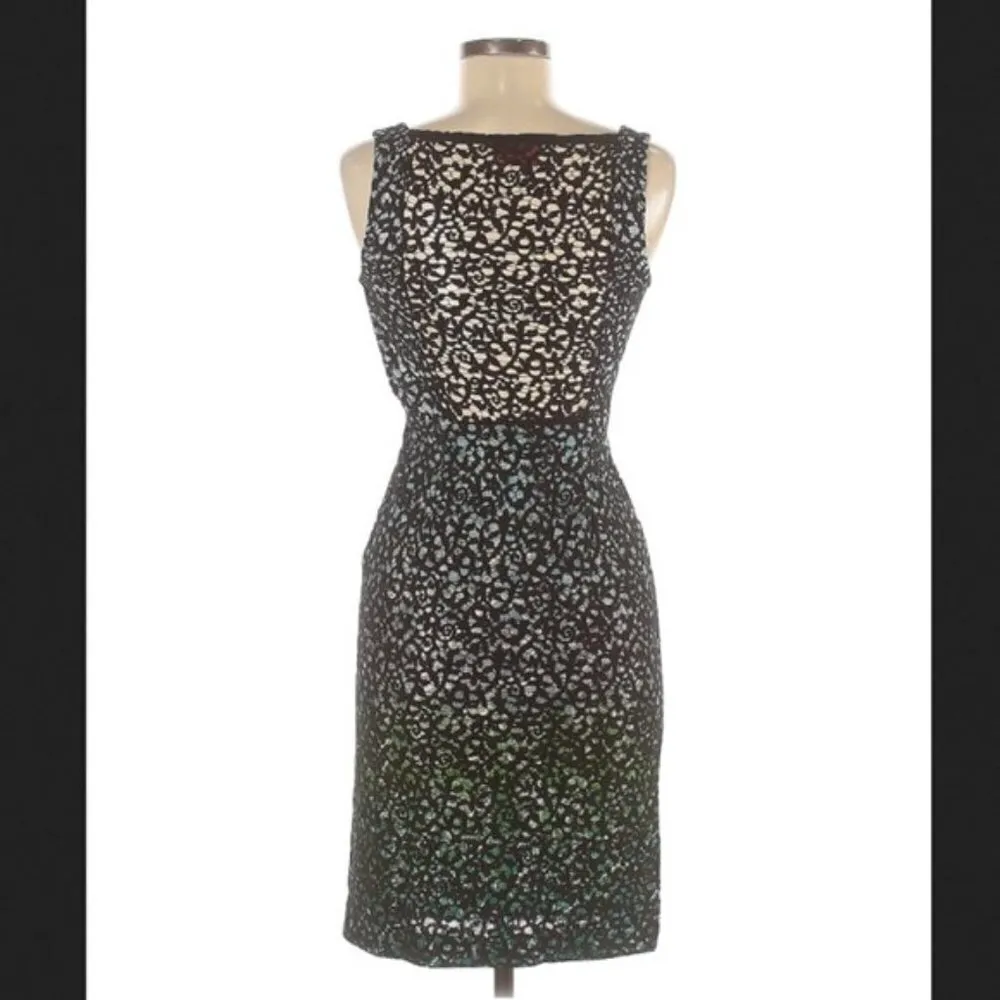 Missoni Dress 38 Laser Cut Lace Ombre Gradient Green Black Luxury - Image 6