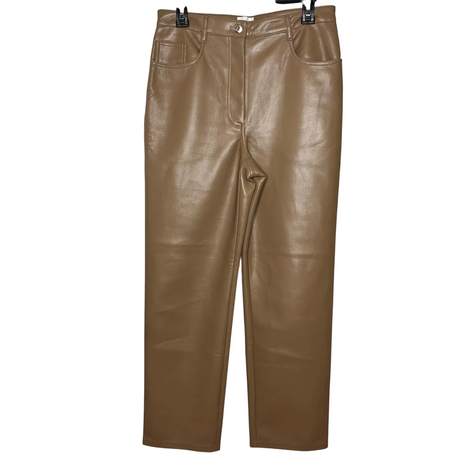 Wilfred Aritizia Vegan Leather Brown Pants Size 10‎ - Image 2