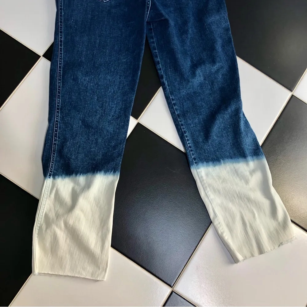 Bleached Jeans Indigo Blue & White Denim Gradient Ombré Tie Dye size 30 - Image 12
