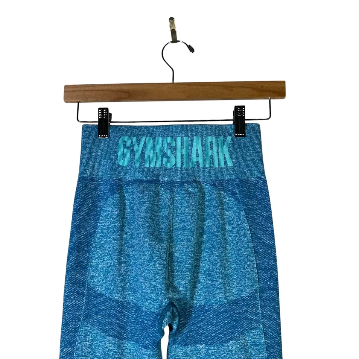 Gymshark Flex Leggings Womens S  Blue Seamless Workout Fitness Athleisure Gym - Image 3