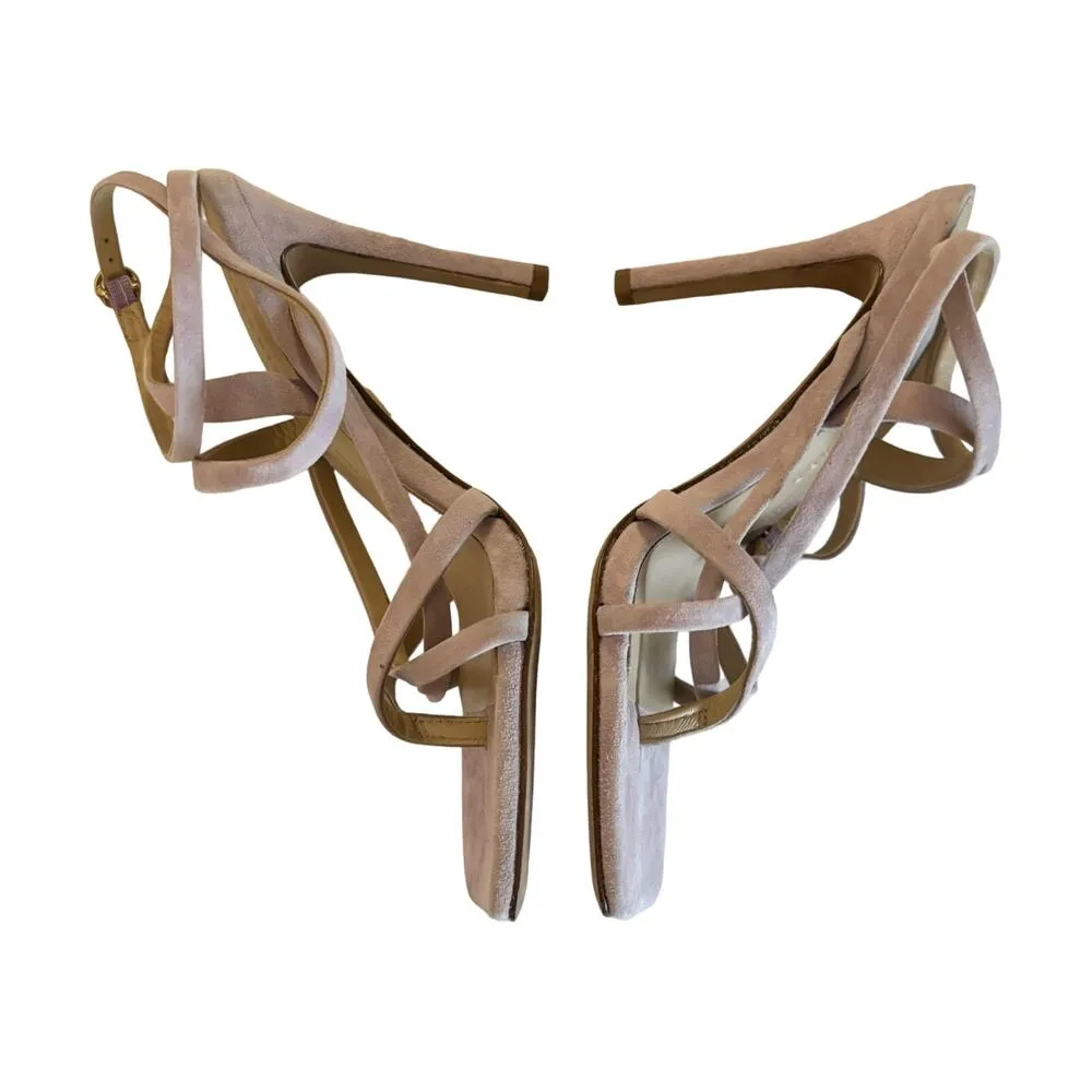 Veronica Beard Abriella Suede Strappy Ankle Wrap Thong Sandals in Lavender Sz 6 - Image 3