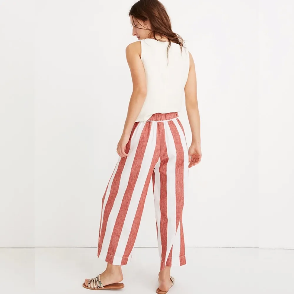 Madewell Huston Pull On Stripe Crop Pant M - Image 4