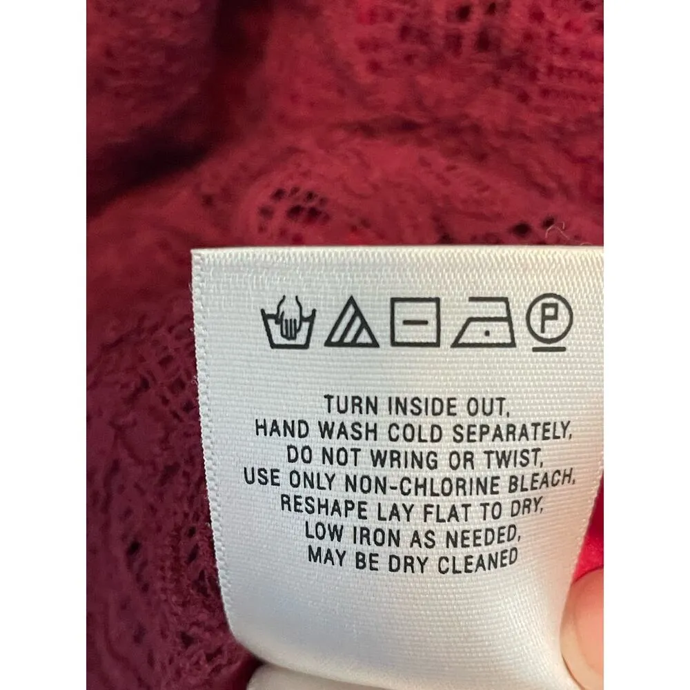 Anthropologie Moulinette Soeurs Carmindy Dress Pink Burgundy Lace 4 New - Image 6