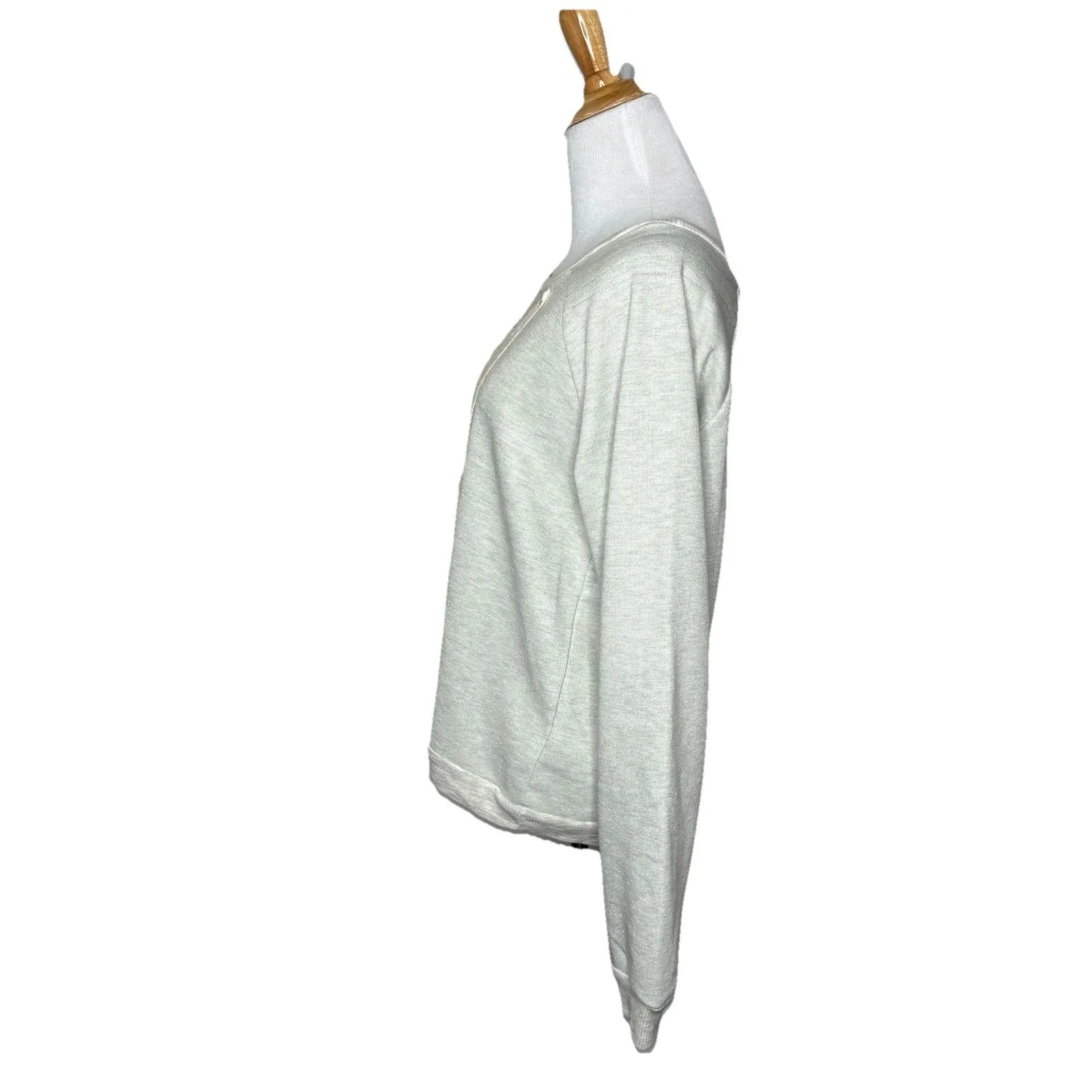 Miss Me Sweater Gray Pullover Long Sleeve Sweat Shirt Owl Knit Womens Large - Image 3