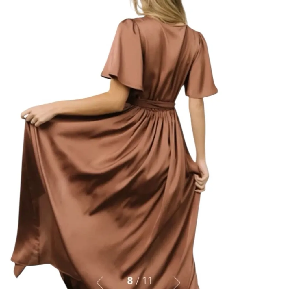 Baltic Born Sicily Brown Satin Maxi Dress NWTs size XL - Image 4
