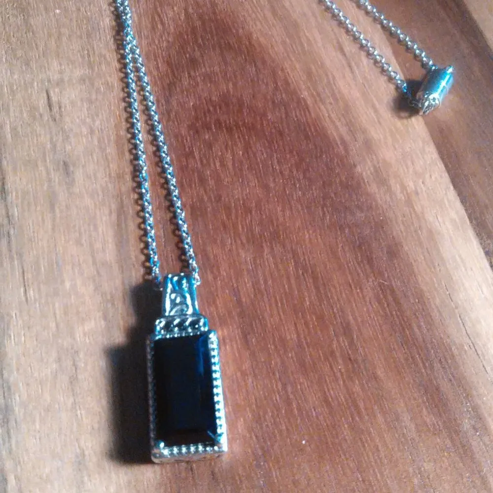 Thai Black Spinel Stainless Steel Necklace - Image 3