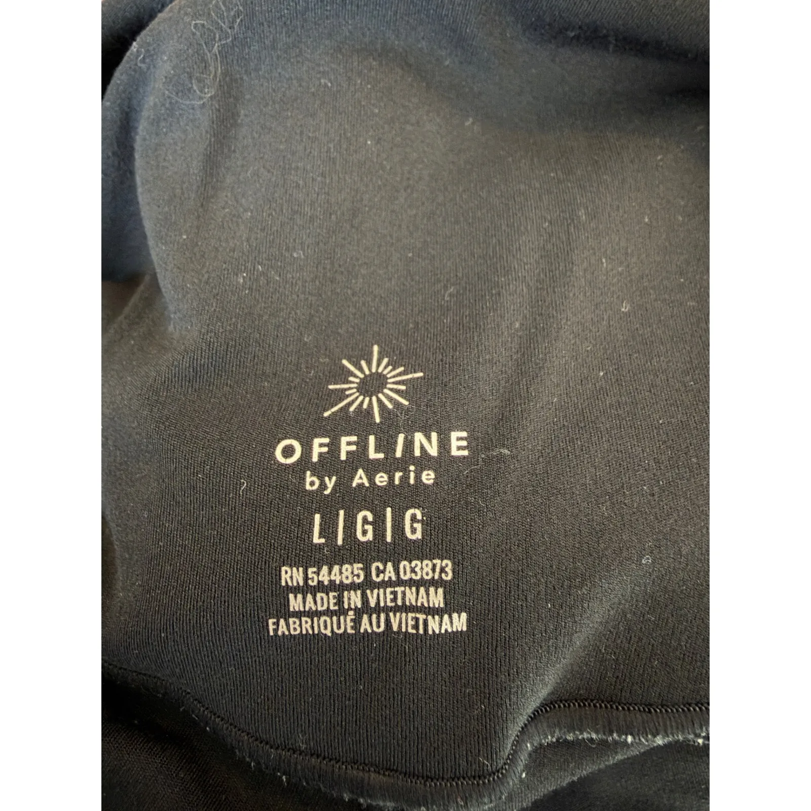 OFFLINE by Aerie Black V Waist Flare Leggings Athleisure Pants LG - Image 8