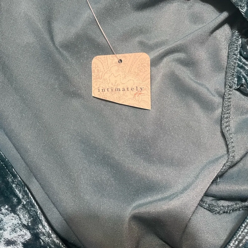 Intimately Free People Don’t You Wish Velvet Bodysuit Deep Teal Size Large New - Image 6