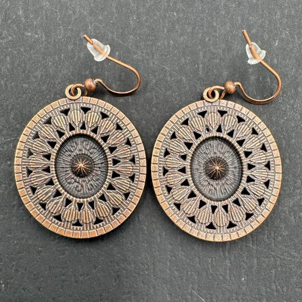 NWOT Bohemian Copper Tone Multicolored Dangle Earrings - Image 3