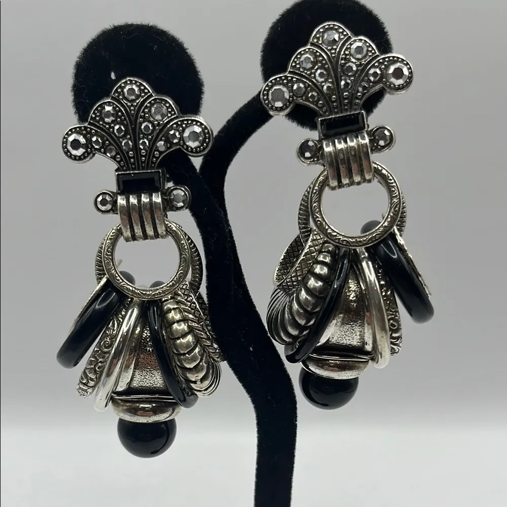 St Tropez Signed Ring Charms Dangling Earrings Designer Runway Coutu… - Image 9