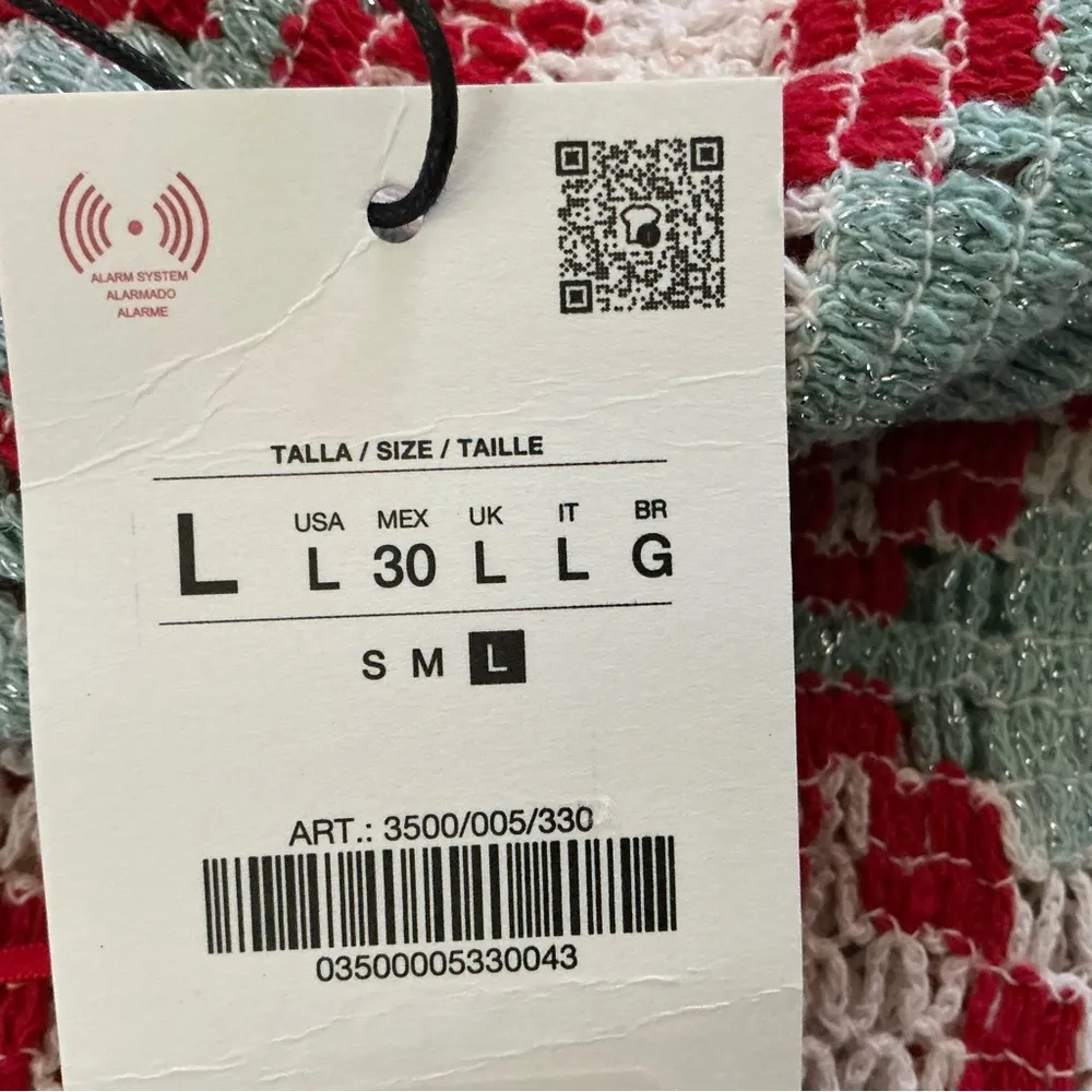 Zara geometric pattern knit dress halter-top maxi size large - Image 12