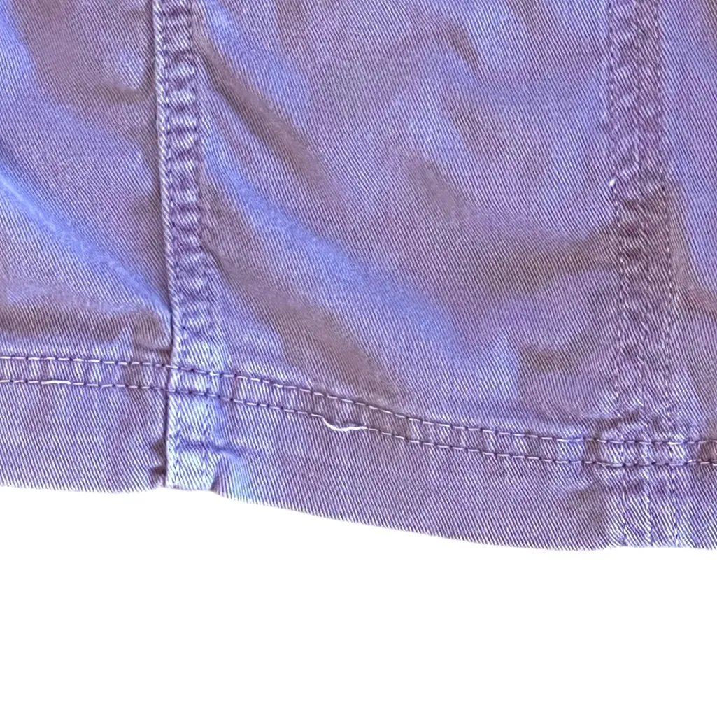 Free People Modern Femme Denim Mini Skirt Purple Exposed Seams Stretchy Women 4 - Image 3