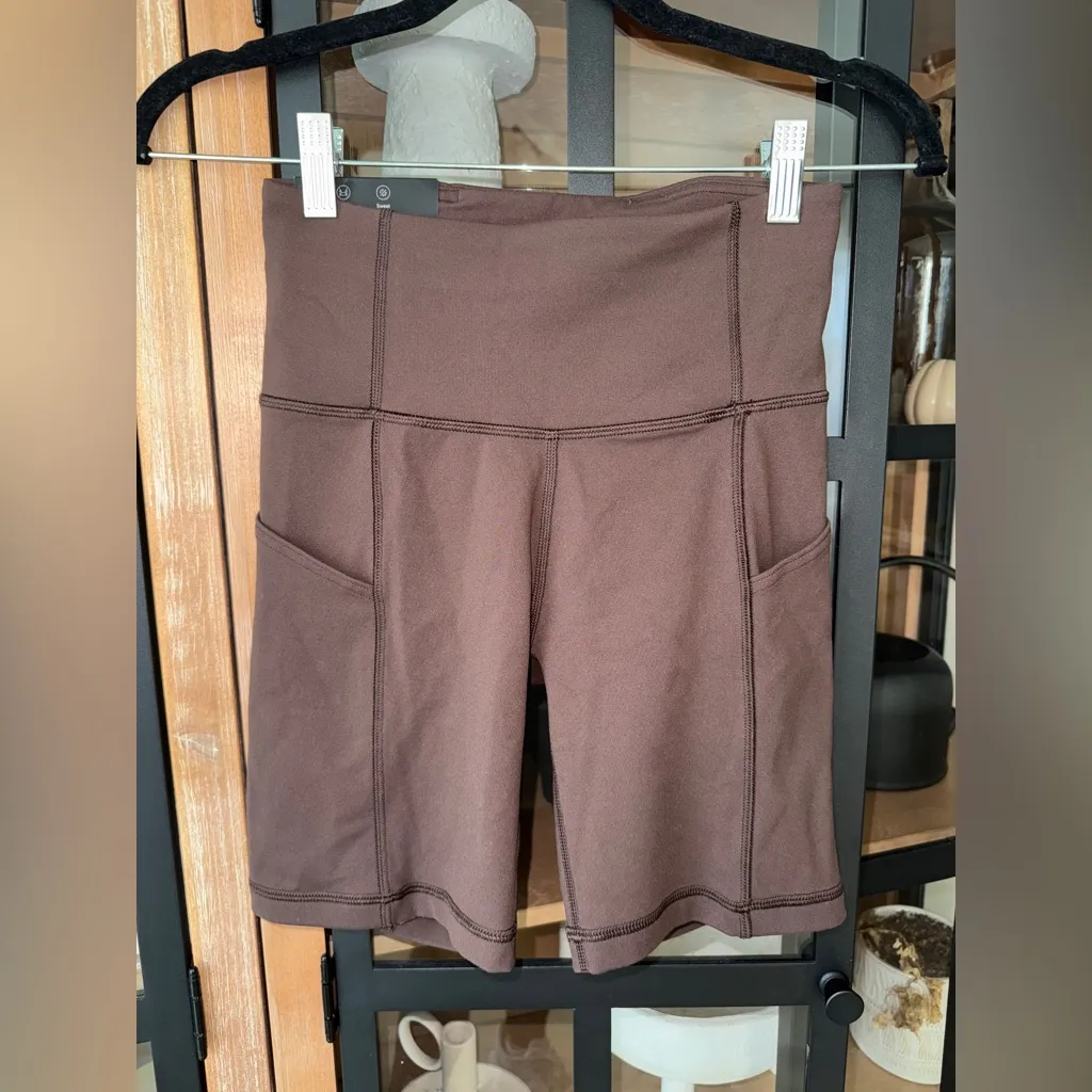 Aritzia TNA Trace Biker shorts 7” high rise waisted workout cocoa brown mocha - Image 5