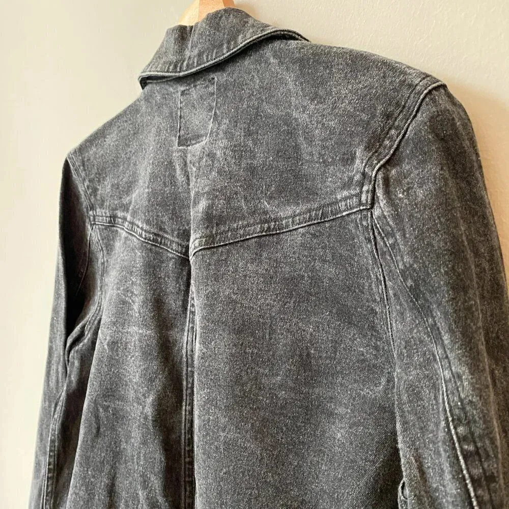 Isaac Mizrahi for Target Women's Medium Double Breasted Black Denim Jean Jacket - Image 15