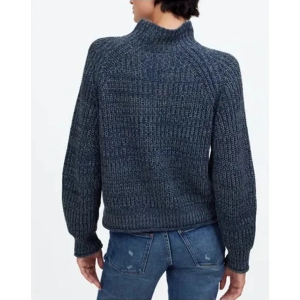 EUC Madewell Marled Cotton Mockneck Sweater Sz XS - Customer Return Ripped Seam - Image 2