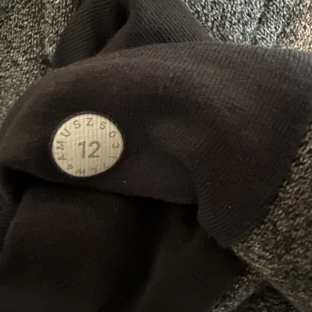 Lululemon Warm For Winter Jacket Size 12 Heathered Speckled Black Cotton Terry - Image 8