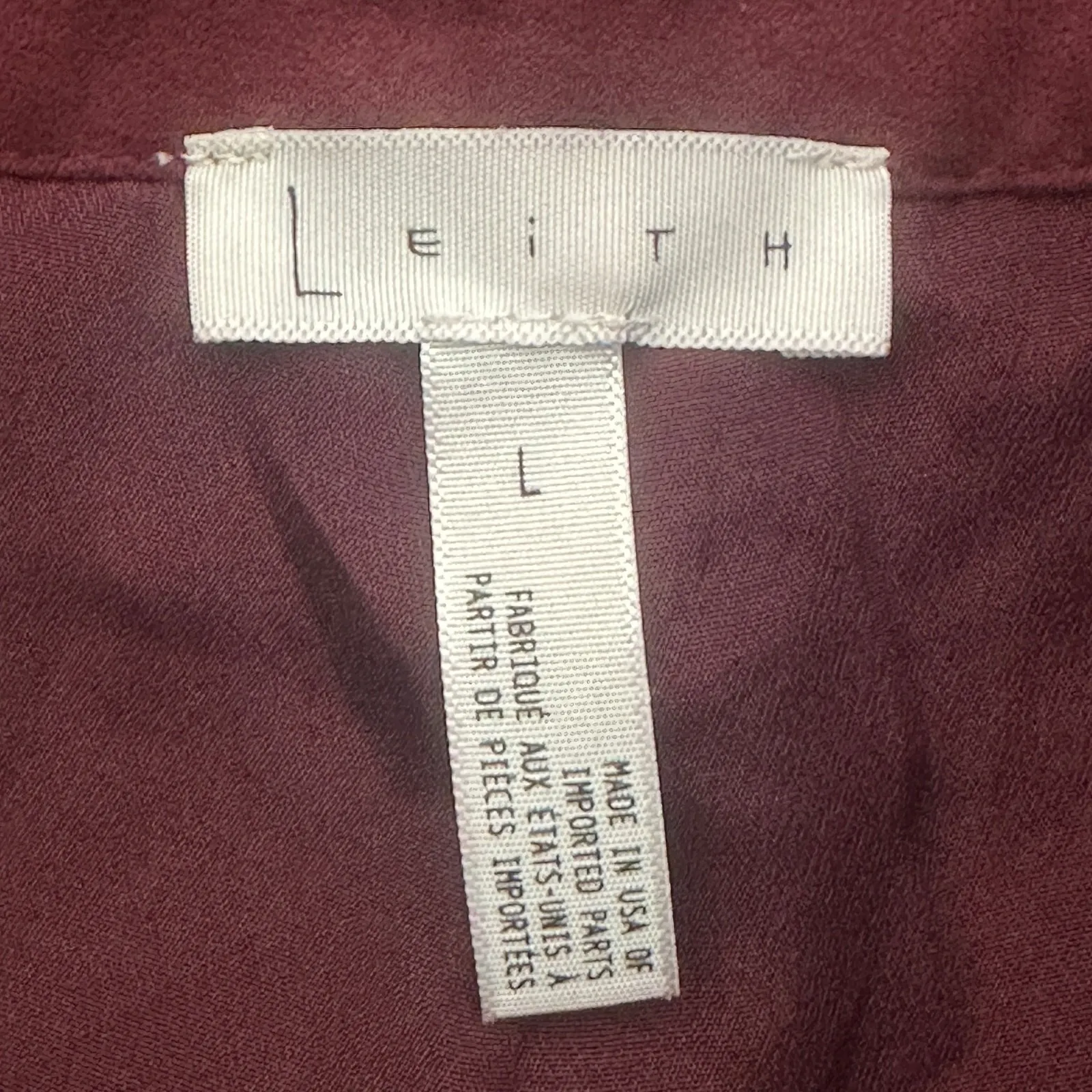 Leith Scallop Hem Shorts Womens L Plum Purple Faux Suede Coquette Feminine - Image 5