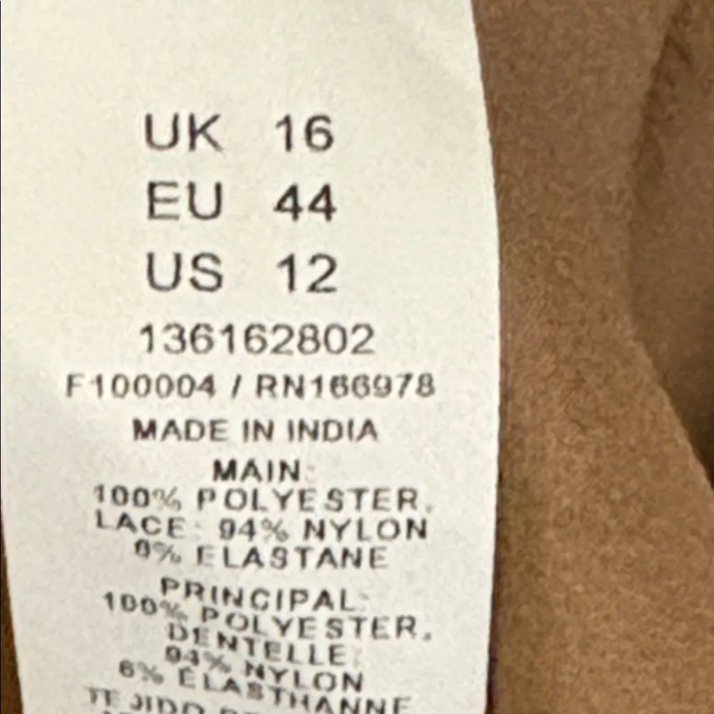 ASOS DESIGN satin cami strap black lace detail mini dress in brown Size 12 - Image 10