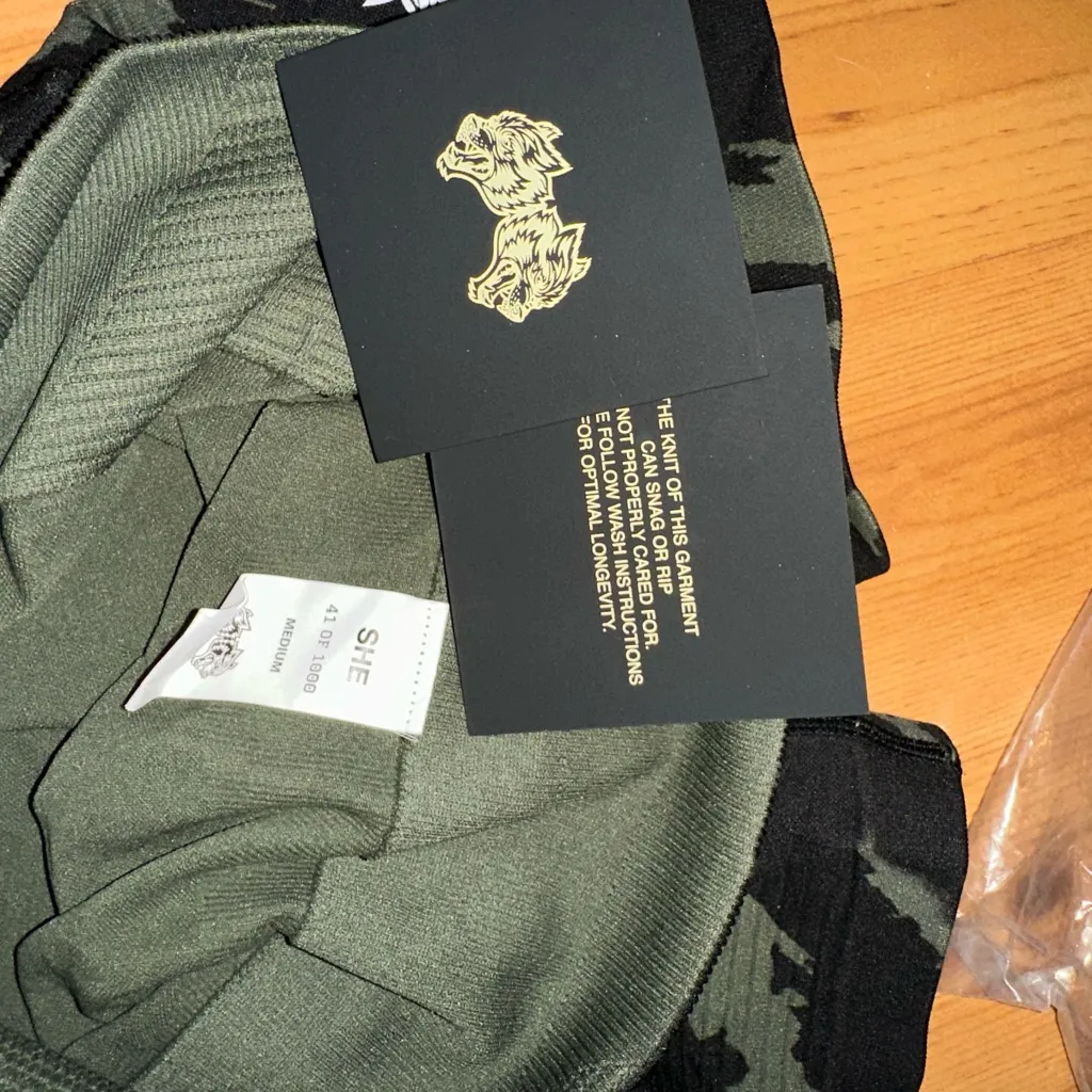 Camouflage Athletic Shorts with Wolf Logo Black Size undefined - Image 6