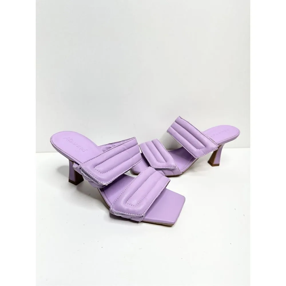 Abound Shoes‎ Womens Size 5 Qarly Heeled Purple Square Toe Slip On Sandals - Image 3