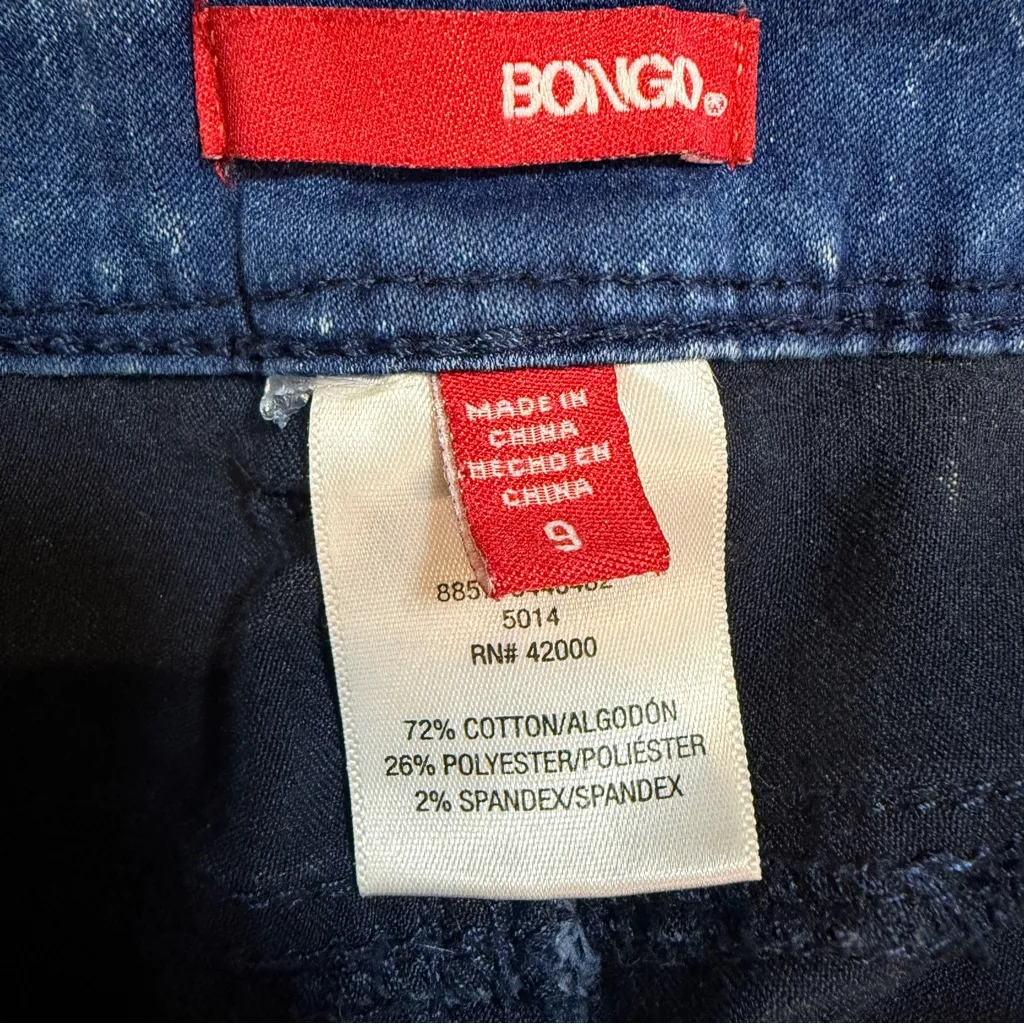 Bongo Y2K Acid Wash Skinny Vintage Blue Stretch‎ Jeans Retro Zip Detail - Image 6