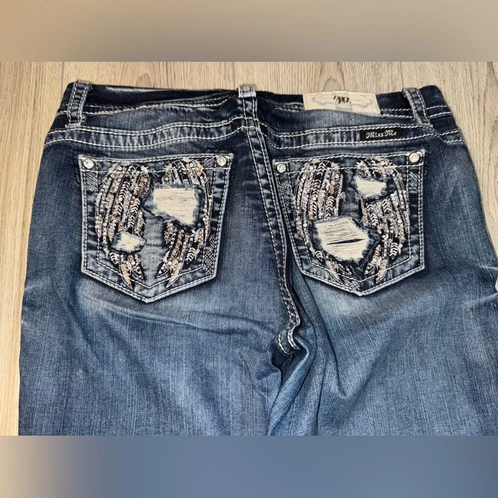 Miss Me easy crop denim Women's Blue Jeans - Image 2