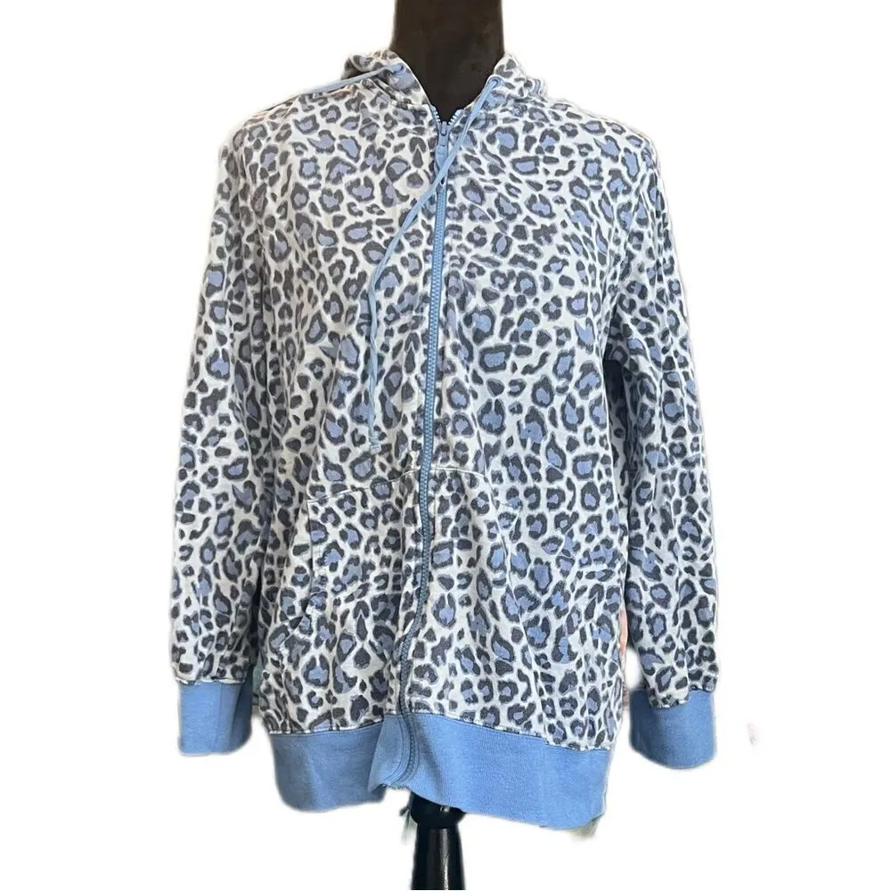 All American comfort women’s size small full‎ zip leopard print hoodie - Image 4