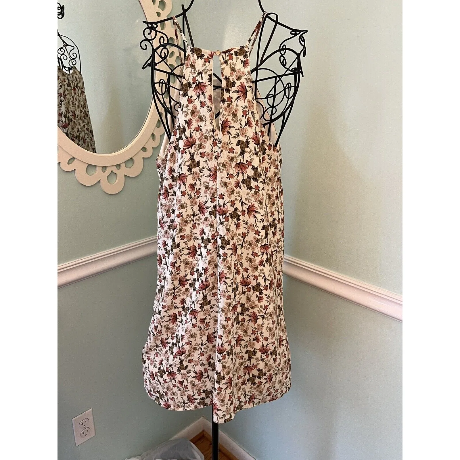 EVERLY floral halter slip shift dress‎ small S - Image 3