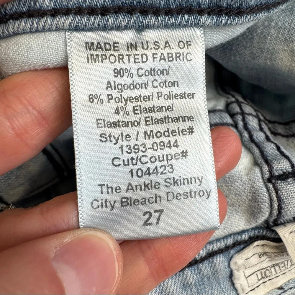 Current/Elliott Women's City Bleach Destroy The Ankle Skinny Jeans 27 Distressed - Image 10