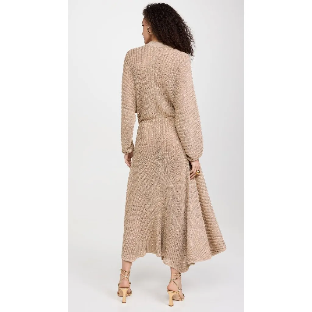 Alexis Heida Dress in Gold Natural XSmall New Womens Long Knit Sweater Maxi - Image 14
