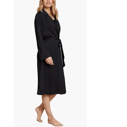 Barefoot Dreams Tie Waist Satin Robe, Luxury Comfort, Black Size Medium, NWT - Image 3
