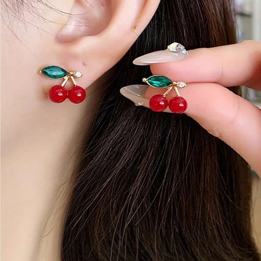 Cherry Earrings Red - Image 3